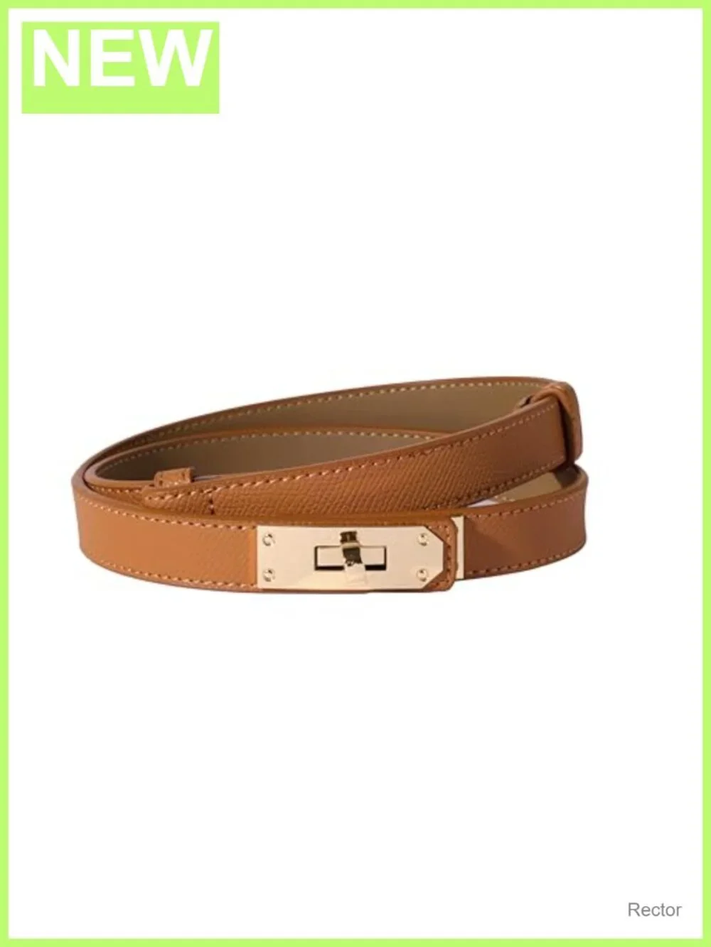 Women's Skinny Leather Belt Alloy Turn Lock Adjustable Waistband
